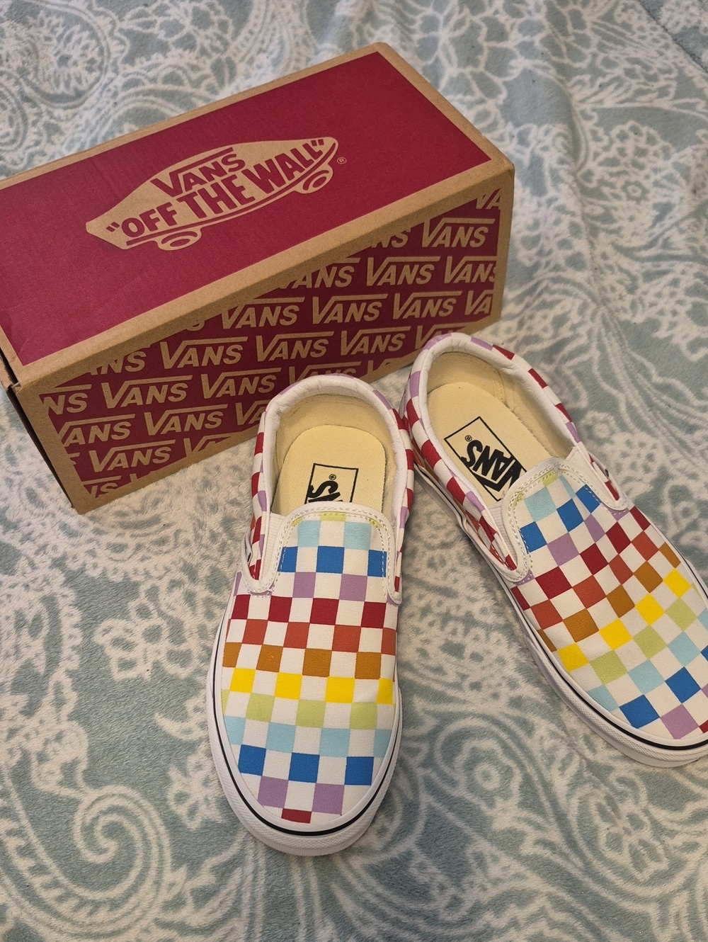 Vans Slip-On Checkerboard Sneakers - Rainbow Multi